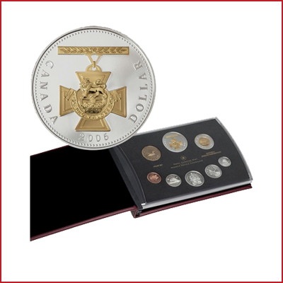 2006 Canada Proof Double Dollar Set with Gold Plated Silver Dollar